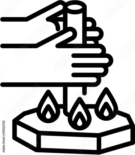 Animal, Dinosaur, Stone, Prehistoric, Skull, Needle, hunt, Cave, weapon and Fire line icon. Vector illustration. Editable stroke. stock illustration