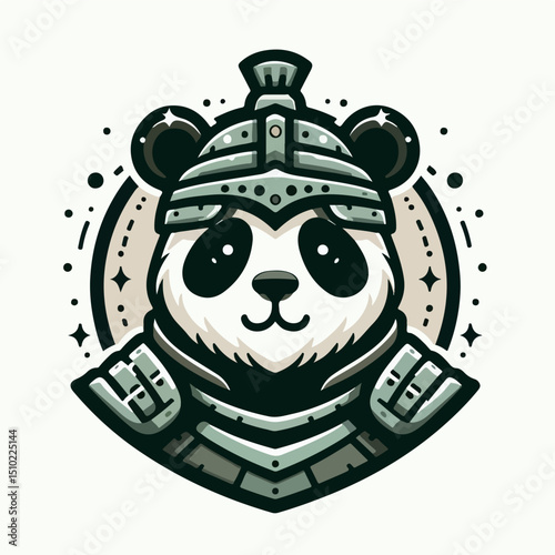 Heroic Panda Knight Emblem: An emblem of a valiant panda bear in full armor, ready to conquer any challenge. His serene and determined expression sets him as a strong and noble protector.