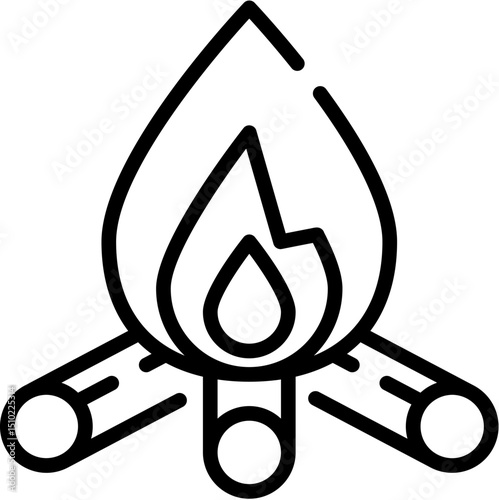 Animal, Dinosaur, Stone, Prehistoric, Skull, Needle, hunt, Cave, weapon and Fire line icon. Vector illustration. Editable stroke. stock illustration
