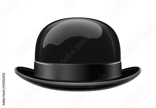 Obraz na płótnie Black bowler hat isolated on a white background.