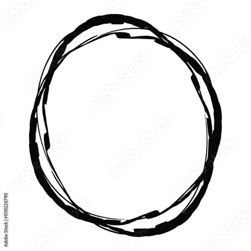 Dynamic Scribble Circle Frame in Black
