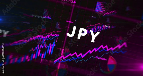Currencies world dollar euro yen and pound money diagrams charts and graphs fast seamless loopable analysis concept animation