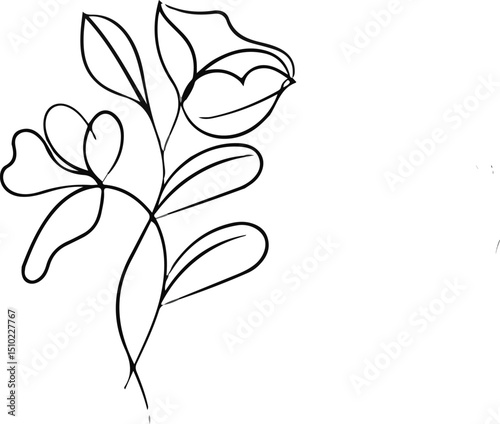 Hand drawn simple flower outline