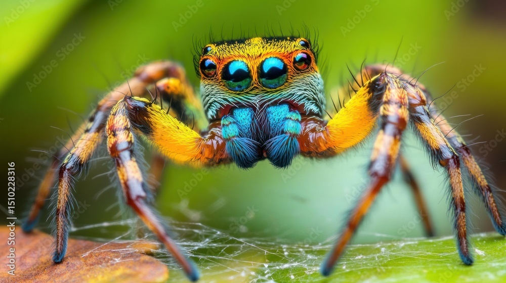 Vibrant jumping spider close-up Vibrant jumping spider close-up