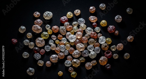 Precious Stones: Collection of Raw, Multi-Colored Diamonds