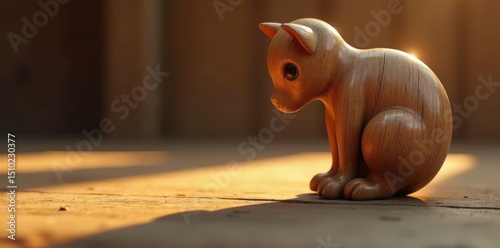 Inanimate wooden form with mirror-like sheen staring back at itself, Decorative item, Still life, Wooden mannequin