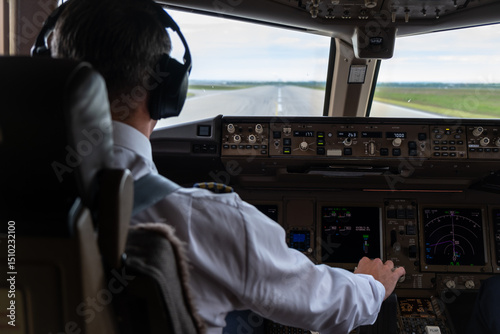 Boeing 777 Piloten im Cockpit 