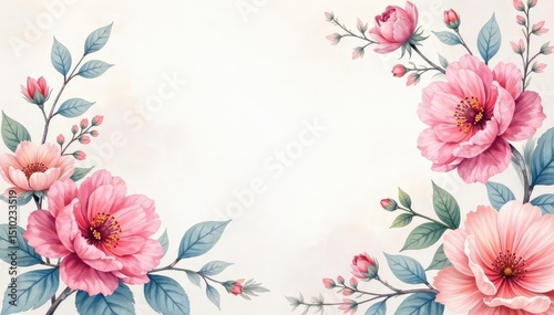 Delicate watercolor floral motif, pastel shades, marketing, feminine