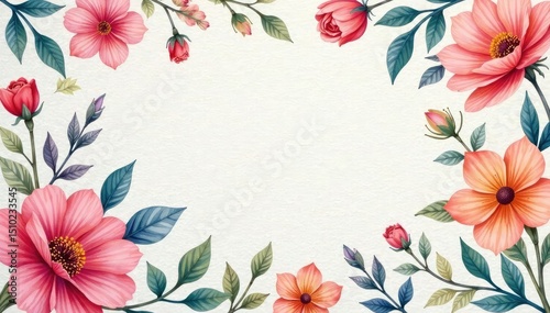 Delicate watercolor floral pattern on textured paper, lily, spring, elegant
