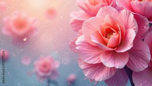 Subtle, overlapping petals create a soft, seamless floral motif , floral, serene