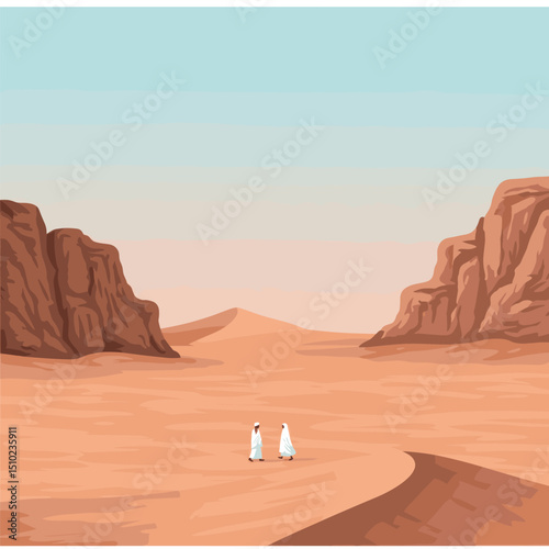 A vast desert landscape filled with white tents, symbolizing the tent cities where pilgrims stay during the Hajj pilgrimage in Saudi Arabia.