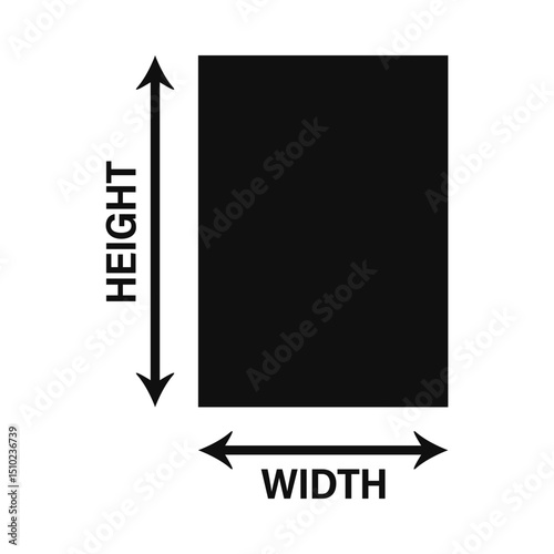 Height Width Arrows Tall Rectangle Icon