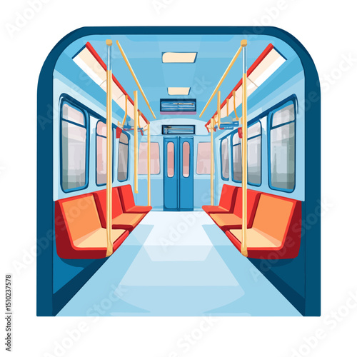 2D flat Subway vector illustration, isolated on a white background.