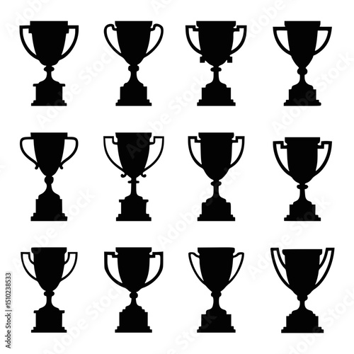 Repeating trophy cup pattern background