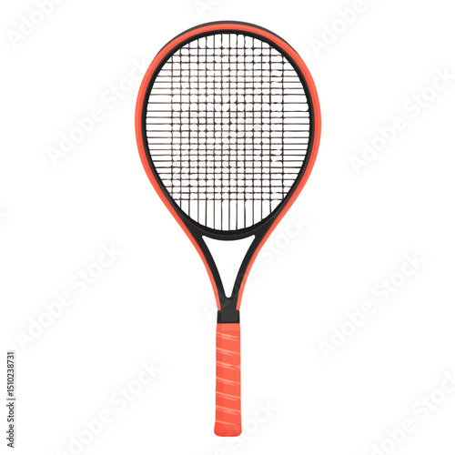 2D flat vector illustration of Tennis Racket, isolated on a white background.