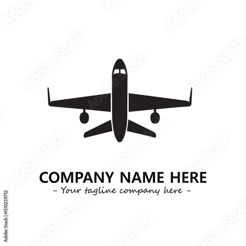 Plane silhouette logo company design vector illustration