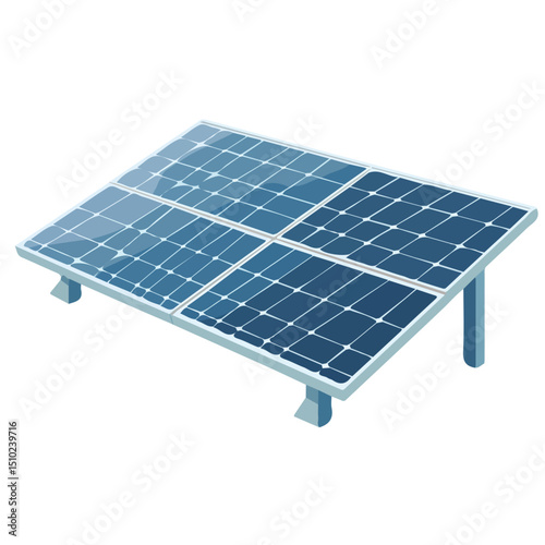 2D flat vector illustration of Solar Panel, isolated on a white background.