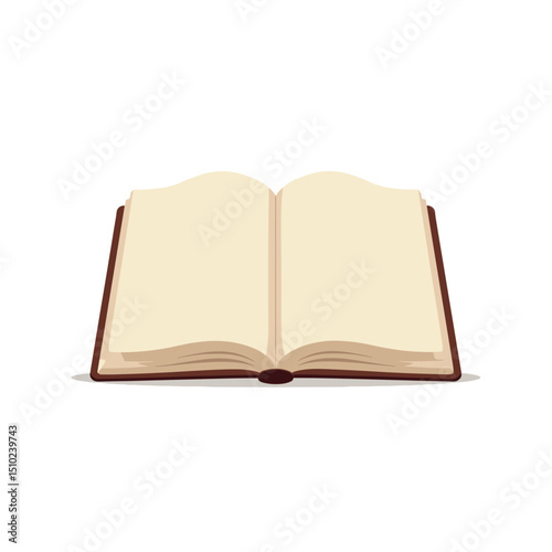 Open Book with Blank Pages, Ready for Text or Illustrations, Vector Graphic Illustration