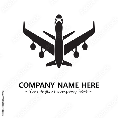Plane silhouette logo company design vector illustration