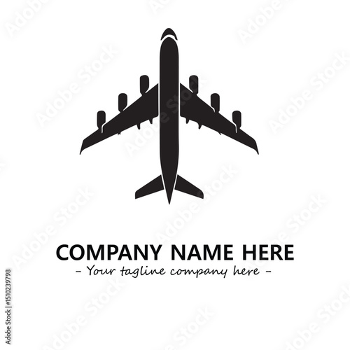Plane silhouette logo company design vector illustration