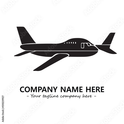 Plane silhouette logo company design vector illustration