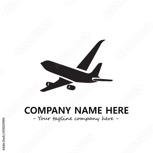 Plane silhouette logo company design vector illustration