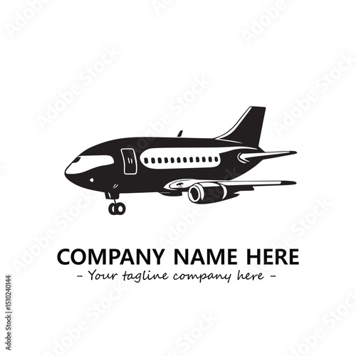 Plane silhouette logo company design vector illustration