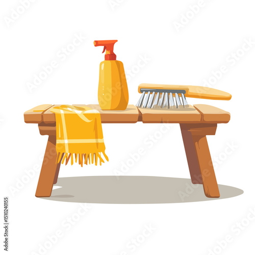 2D flat Wiping Table vector illustration, isolated on a white background.