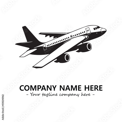 Plane silhouette logo company design vector illustration