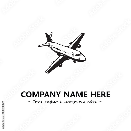 Plane silhouette logo company design vector illustration