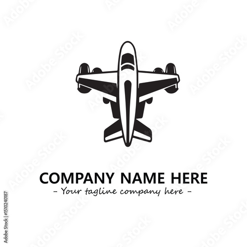 Plane silhouette logo company design vector illustration