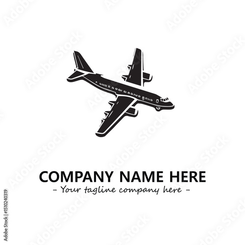 Plane silhouette logo company design vector illustration