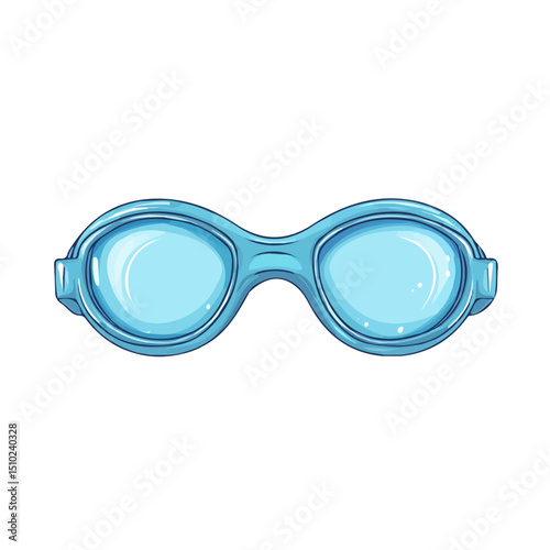 Swimming Goggles 2D flat vector illustration, isolated on a white background.
