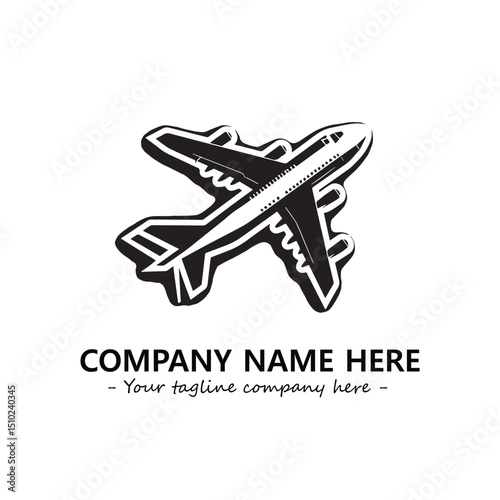 Plane silhouette logo company design vector illustration