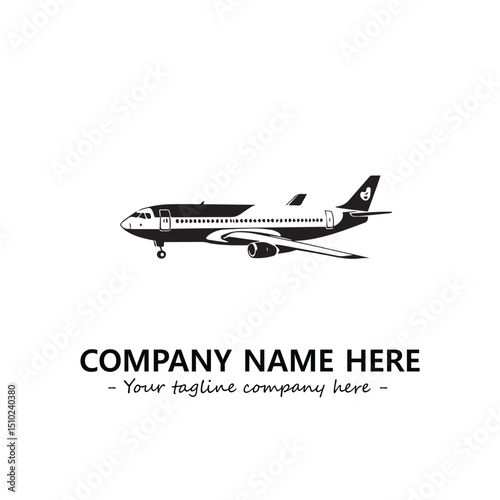 Plane silhouette logo company design vector illustration