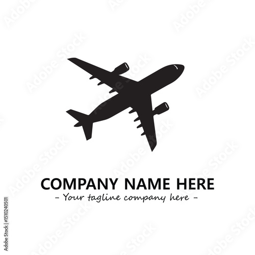 Plane silhouette logo company design vector illustration