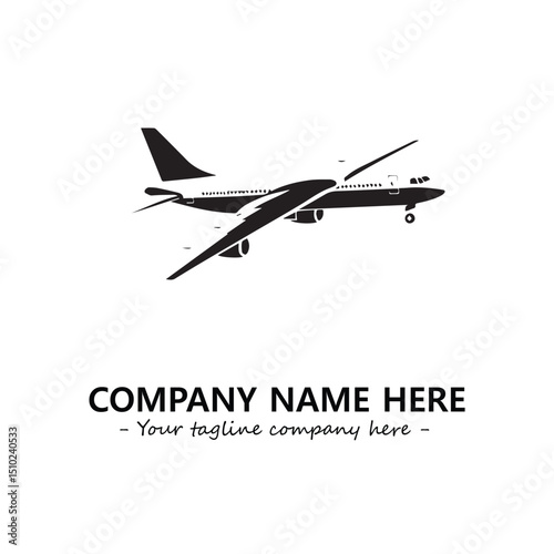 Plane silhouette logo company design vector illustration