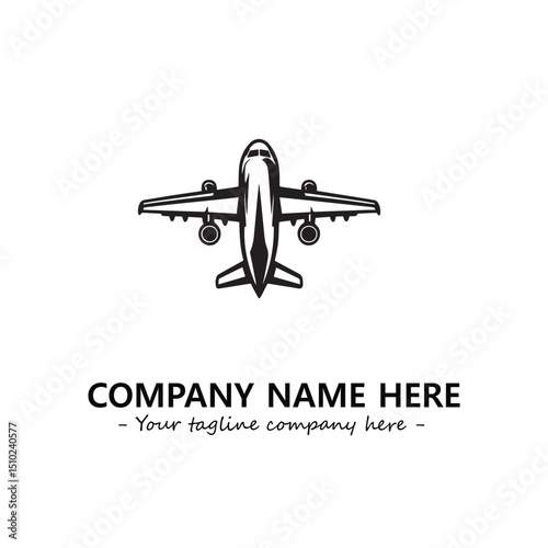 Plane silhouette logo company design vector illustration