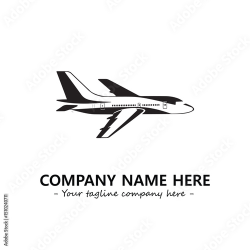 Plane silhouette logo company design vector illustration