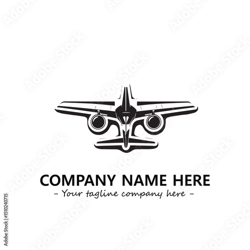 Plane silhouette logo company design vector illustration