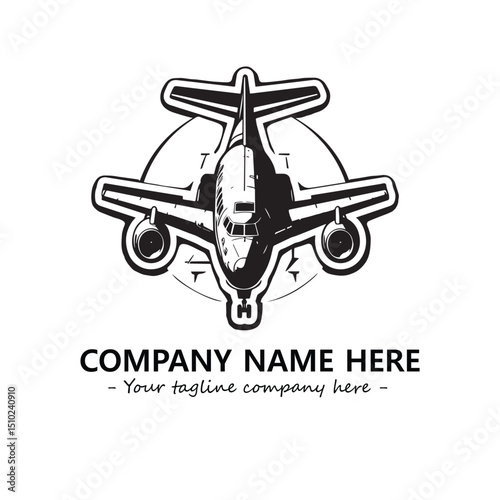 Plane silhouette logo company design vector illustration