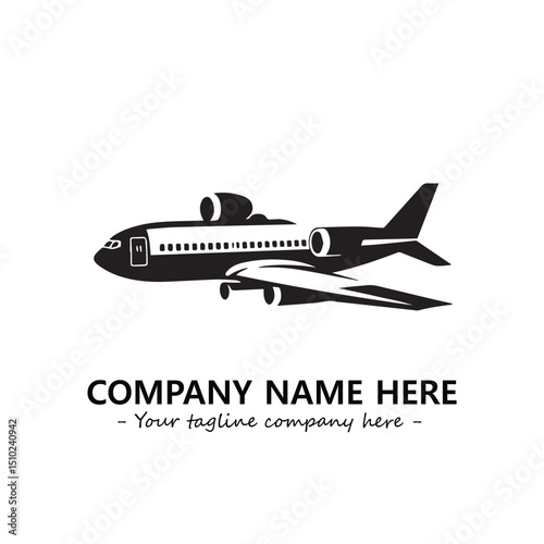 Plane silhouette logo company design vector illustration