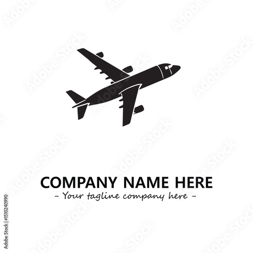 Plane silhouette logo company design vector illustration