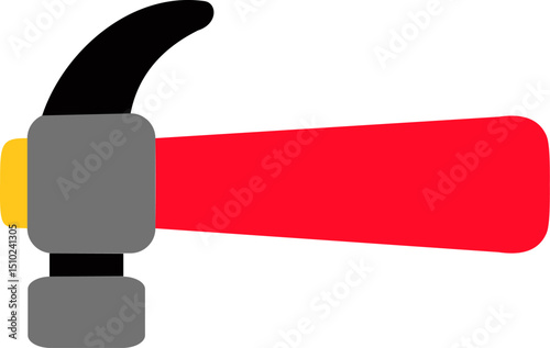 manually hand traced vector of a hammer in cheerful colors isolated on white