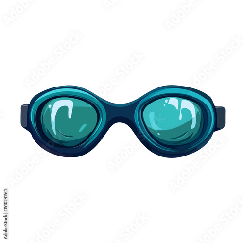 Swimming Goggles vector 2D flat illustration, isolated on a white background.