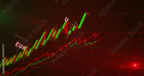 Currencies world dollar euro yen and pound money charts and graphs diagram seamless and loopable concept