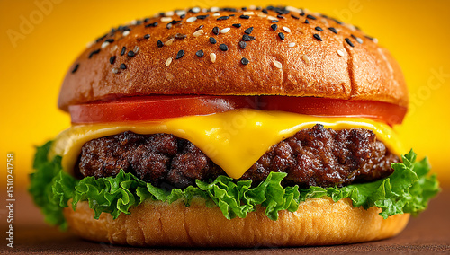 The enchanted cheeseburger, white background