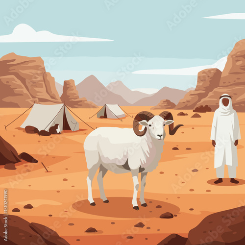 A person performs the act of Qurbani by slaughtering a goat, marking the ritual sacrifice during Eid al-Adha.
