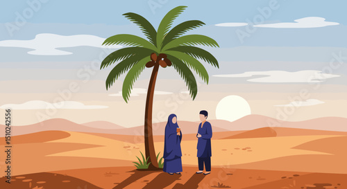 A couple is preparing to embark on their pilgrimage to Mecca for Hajj, showing the readiness and anticipation of the sacred journey.