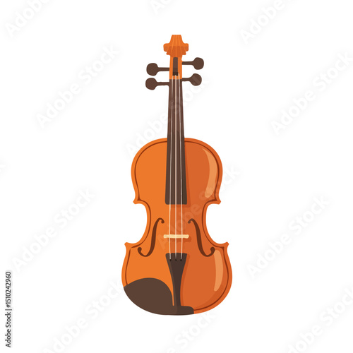 2D flat Violin vector illustration, isolated on a white background.